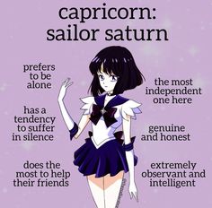 Sailor Moon Zodiac, Sailor Moon Saturn, Moon Zodiac Signs, Capricorn Meme, Capricorn Signs, All About Capricorn, Capricorn Personality, Moon Character