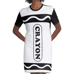 Loose and casual fit jersey t-shirt dress. Printed polyester blend front panel, solid color 100% cotton back/sleeves/rib. Size range XS-2XL. White Crayon - Group Costume - Funny halloween costume Crayon Costume, Funny Halloween Costume, Group Costumes, Halloween Festival, Funny Halloween Costumes, Dress For Sale, Funny Halloween, Casual Fit, Office School