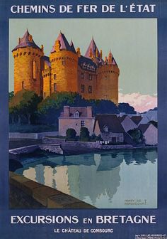 an old french poster advertising chateau de chemins