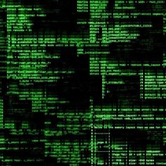 a green and black background that looks like it is made out of code numbers, which are