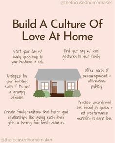 a house with the words build a culture of love at home