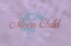 the moon child logo is shown on a pink shirt