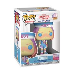 This Robin Scoops Ahoy Pop! Vinyl Figure measures approximately 4.1 inches tall. Comes packaged in a window display box. Robin Scoops Ahoy, Stranger Things Robin, Scoops Ahoy, Игрушки Funko Pop, Stranger Things Funko Pop, Hawkins Indiana, Stranger Things Merchandise, Akali League Of Legends, Vinyl Display