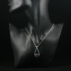 The unique teardrop pendant necklace is handmade using 999 sterling silver and amethyst. The Length of the pendant is 1 3/8 inches, or 4cm. The length of the chain is 16 inches, 40cm. For matching earring: https://www.etsy.com/listing/179380323/999silver-earrings?ref=listing-shop-header-1 ;-) My contact number: 626-379-1904. Please contact me if you would like to order multiples or customize a design for your special event, I will be pleased to give you a discount on a quantity order. ;-) Purcha Silver Teardrop Pendant Crystal Necklaces For Gifts, Silver Teardrop Pendant Crystal Necklace Gift, Silver Birthstone Teardrop Pendant Crystal Necklace, Spiritual Sterling Silver Teardrop Necklace, Sterling Silver Teardrop Gemstone Crystal Necklace, Purple Teardrop Drop Necklace As Gift, Amethyst Teardrop Necklace For Healing, Spiritual Silver Teardrop Crystal Necklace, Sterling Silver Teardrop Pendant Crystal Necklace