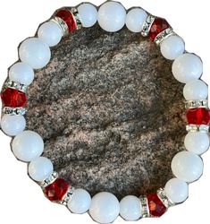 Holiday Beading, Beaded Bracelet, Red White, Red And White, Beaded Bracelets, Ships, Collage, Bracelet, Red