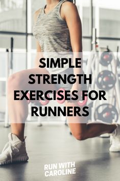 a woman doing squat exercises with the words, simple strength exercises for runners run with cardio