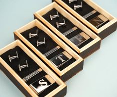 12% Off Set of 7!Wood box set of cuff links, tie bar & money clip, all personalized with recipient's name and initials, best choice for groomsmen gifts. DimensionsMoney clip - 2" x 1" Tie bar - 2" x 0.3"Cuff links - 0.8" x 0.7"Box - 6.7" x 2.7" x 2.3"You can comment the perosnalization like this:tie clip - Shelby Jacksonmoney clip - Jcuff links - SJbox - Shelby Groomsman Boxes, Brunch Decorations, Groomsmen Boxes, Groomsmen Gifts Flask, Grooms Men, Groomsmen Proposal Gifts, Groomsmen Gift Set, Groomsmen Gift Box, Custom Cufflinks