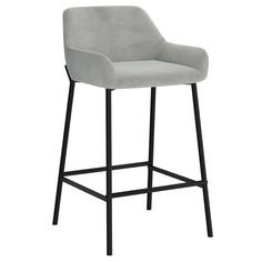 !nspire Baily 26'' Counter Stool Grey/Black Velvet/Metal Island Height, White And Gray Kitchen, Rec Room Bar, Grey Counter, Kitchen Farm, Counter Height Stool, Gray Kitchen, Counter Chairs, Metal Bar Stools