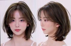 Short Light Layered Haircuts, Asian Bangs Round Face Short Hair, Short Hair With Bangs Reference, Short Layered Hair With Curtain Bangs Korean, Short Haircuts With Bangs Straight Hair, Auditor Outfit Women, Korean Layered Bob With Bangs, Cute Short Hairstyles Asian, Middle Length Haircut With Bangs