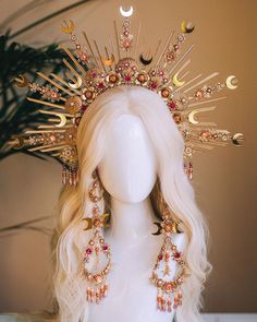 Fantasy Head Accessories, Fantasy Formal, Royal Vibes, Fantasy Crown, Fantasy Ball, Crown Aesthetic, Filmy Vintage, Headpiece Diy, Headpiece Jewelry