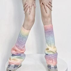 Material: Polyester Color: Rainbow Fabric Type: Stretch Casual Thigh High Socks, Casual Multicolor Fall Socks, Casual Thigh High Socks For Spring, Trendy Elastic Knee-high Socks, Warm Casual Socks One Size, Casual Warm Socks One Size, Casual Warm Socks In One Size, Casual Thigh High Socks For Winter, Casual Thigh High Winter Socks