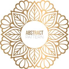 an abstract golden pattern with leaves on the center and text that reads, abstract pattern