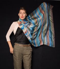 Inspired by traditional striped handicraft rugs, which in Bulgaria are called Tcherga this scarf has a rustic yet modern look. The long scarf features stripes of beige, turquoise, blue, brown and burgundy, in a unique combination. Painted silk scarf shawl. Hand painted scarves. Shawl scarf silk. Mothers Day gift. Hand painted scarves and shawls.Shawl, wrap silk. Long luxury scarf, shawl. OOAK I painted this scarf special for my new geometric collection of handpainted scarves. Free hand painted s Handmade Traditional Multicolor Silk Scarf, Handmade Multicolor Silk Scarf, Handmade Multicolor Silk Scarves, Wing Scarf, Abstract Scarf, Butterfly Scarf, Velvet Scarf, Hand Painted Scarves, Painted Scarf