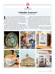 the front page of an article about columbia tennessee's famous buildings and their history