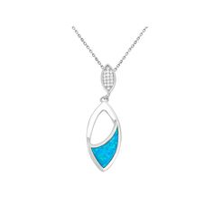 A cutout marquise pendant accentuated with a lab-created blue opal inlay and a marquise link studded in cubic zirconia stones give this sterling silver necklace eye-catching appeal. Comes in a gift box. Click on this JEWELRY & WATCHES GUIDE to learn about fit, styles, materials and more!PENDANT DETAILS Pendant length: 1.41 in. Chain length: 18 in. Clasp: spring-ring Metal: rhodium-plated sterling silver STONE DETAILS Stone type: lab-created blue opal Setting: inlay CUBIC ZIRCONIA DETAILS Shape: Blue Marquise Necklace For Gift, Opal Marquise Jewelry For Gifts, Blue Sterling Silver Necklace With Inlay, Blue Opal Gemstone Necklaces, Marquise Pendant, Blue Larimar Pendant Necklace, Ring Metal, Blue Opal, Sterling Silver Necklace