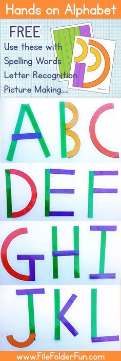 the letters are made out of colored paper