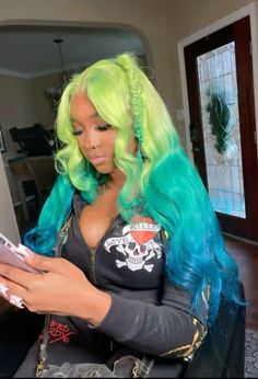 https://www.instagram.com/mariethehairwiz/?igsh=MXJrdnltZG0zNmtvdg%3D%3D Colorful Wig Hairstyles, Birthday Hairstyles For Black Women Color Wig, Colored Wig Install Styles, Creative Lace Front Hairstyles, Custom Hair Color, Rainbow Wigs For Black Women, Colored Wig Styles, Dyed Wig Ideas, Creative Wig Styles