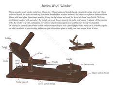 an instruction manual for the jumbo wool winder, with instructions to make it