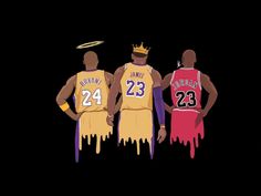 three basketball players are standing in front of a black background with the number 22 on it