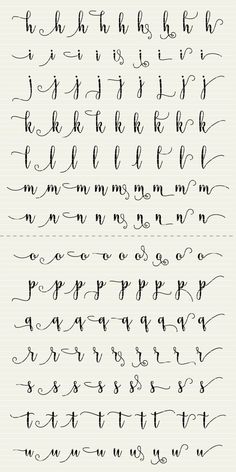 handwritten cursive font and numbers in black ink