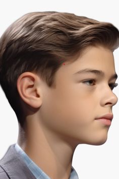 For boys, the classic side part is a timeless haircut that never goes out of fashion. The sides have a fade that smoothly transitions into a neat part giving a sophisticated appearance. Click here to check out more trendiest boys haircuts for school. Boy Her Cut, Haircut For School Boys, Side Part Boys Haircut, Haircut For Boys Kids Trendy, Biy Haircuts, Kyle Hair