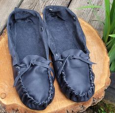 We, here at Running Wolf Trading Post have created a Moccasin to fit adults, or children.  These minimalist moccasins are made similar to how they were centuries ago - by hand.  I cut and stitch these, just for you, in my Pennsylvania shop.  I use soft and supple leather and durable waxed thread (sinew) for stitching.   Leather lacings are of the same leather the Moccasins are made from, but can be different colors.  I've kept the leather thin and lightweight to create a near-barefoot Earthing experience, yet the strength of the leather will hold up for years, with proper care, and Leather Conditioner.  The rich history of this unique design combined with my many years of leather-craft experience will deliver you a moccasin unlike any other in the world!  Custom made - just for you!   Thes Loafer Style, Walking Barefoot, Leather Moccasins, Trading Post, Loafers Style, Walk In The Woods, Barefoot Shoes, Line Shopping, Leather Conditioner