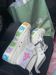 Care Bear Shoes, Preppy Shoes, Rainbow Shoes, Shoe Inspo, Girly Shoes, Diy Crafts To Do, Aesthetic Shoes, Cute Stuffed Animals