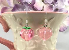 Summer Feminine Earrings, Peach Earrings For Summer Gift, Feminine Summer Earrings For Pierced Ears, Pink Earrings With Ear Wire For Spring, Casual Orange Earrings, Casual Spring Earrings For Gift, Casual Spring Earrings Perfect For Gifts, Pink Summer Earrings Gift, Summer Pink Pierced Jewelry