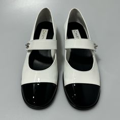 Chanel Cc White Black Patent Leather Mary Jane Shoes Women’s Size Eu 38.5/Us 8.5. New Without Box. Dust Bag Included. Patent Leather Mary Jane Shoes, Leather Mary Jane Shoes, Mary Jane Shoes Womens, Leather Mary Janes, Jane Shoes, Mary Jane Shoes, Chanel Shoes, Black Patent Leather, Shoes Women