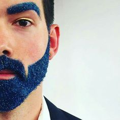 Glitter Beard, Glitter Eyebrows, Beard Trend, Drag Make-up, Beard And Mustache, Drag King, Glitter Decor, Male Makeup