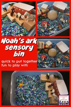 noah's ark activity bin for toddlers to play with the noahs ark