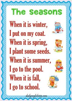 a poem written in english on the season