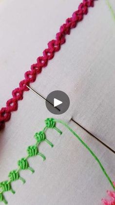 the video is showing how to do embroidery