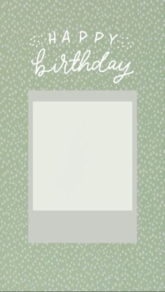 a green birthday card with the words happy birthday written in white on top of it