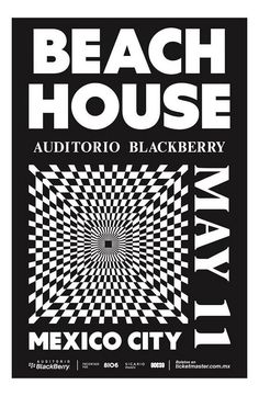 the poster for beach house featuring an image of a black and white checkered pattern