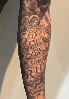 a man with a tattoo on his arm and leg that says, life is better when you