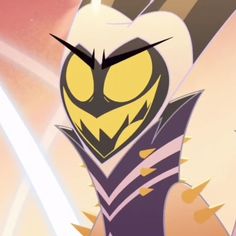 an animated character with yellow eyes and black hair, holding a light saber in his hand