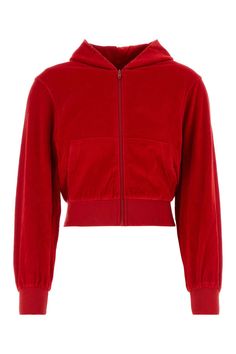 100% cotton Velvet Sweatshirt, Zipped Hoodie, Balenciaga Shoes, Iconic Bags, Dolce E Gabbana, Red Hoodie, Cotton Velvet, Jeans Jumpsuit, Yoga Wear