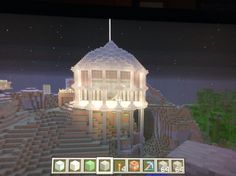 an image of a building that is made out of legos and lights in minecraft