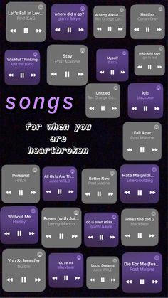 a poster with some different types of music on it's back ground and the words, songs for when you are in conversation