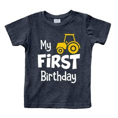 PRICES MAY VARY. This tractor themed birthday outfit boy is great quality and fit. The design is adjusted according to the shirt size. This 1st birthday tractor shirt is designed for an age appropriate fit, so there is no need to buy big The my first birthday outfit boy is made from 100 Percent Cotton material (except Charcoal Black, Charcoal Blue, Light Gray and Camo which are Cotton Blend). The design on tractor first birthday shirt is made with high quality material. All our products are mach One Year Old Gifts, First Birthday Boy Outfit, First Birthday Outfit Boy, Birthday Boy Outfit, Dino Shirt, First Birthday Boy, First Birthday Shirts, Baby Boy 1st Birthday, First Birthday Outfit