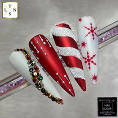 Christmas Nail Designs Acrylic, Nails Products, Year Nails, Christmas Nail Art Easy, New Years Nail Designs, Gel Paint, Art Deco Nails