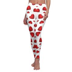 Your Red Hot Hearts Women's Casual Leggings were custom-designed to accentuate the woman's feminine body in all the right places.   You will mesmerize everyone coming and going wearing your Red Hot Hearts Women's Casual Leggings. The custom design was carefully made to be the same yet different front and back as the design moves around your legs.  It will capture attention and be subtly sesy and artistic at the same time. Enjoy. Full-length Red Training Leggings, Red Compressive Elastane Leggings, Sporty Full-length Red Leggings, Red Full-length Sporty Leggings, Micro-elastic Red Leggings For Yoga, Heart Women, Leggings Casual, Legging Outfits, Color Run