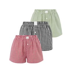 PRICES MAY VARY. Comfortable Pajama Shorts：These shorts are super soft and comfortable. The overall fit of these very cute. These fit like boxer shorts without the bunching in the crotch area, which is come when getting a box look-a-like. They also cover you full bottom, these are breathable to sleep in Plaid Shorts Women: Elastic waistband with letter label, low waist, plaid print, button front, loose fit, above knee length, pull-on closure, easy to put on and take off.These boxers are really cute, and comfortable. Thin polyester material is cool and easy care.False fly and cute pajama shorts with decorative buttonThey don’t shrink in the washer either PJ Boxer Shorts: Plaid shorts women, boxer shorts for women, cute shorts are made of high quality 95% polyester, 5% cotton. The casual sho Cute Pajama Shorts, Plaid Shorts Women, Boxer Shorts For Women, Womens Boxer Shorts, Plaid Boxers, Womens Boxer, Checkered Shorts, Cute Lounge, Cute Pajama