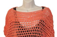 Cotton Crop Top Womens Clothing Plus Size Tee Womans by lanacooper Trendy Crochet Crew Neck Top, Orange Summer Crochet Top, Orange Cotton Crochet Top For Summer, Orange Casual Cotton Crochet Top, Casual Orange Cotton Crochet Top, Casual Orange Crochet Top For The Beach, Casual Orange Crochet Top For Beach, Orange Crew Neck Top For Beach, Stretch Orange Tops For Beach