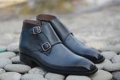 Black Leather Dress Boots for Men Double Monk Black Boots Dress Boots For Men, Leather Dress Boots, Black Dress Boots, Dress Leather Boots, Handmade Leather Boots, Black Leather Dress, Western Boots For Men, Mens Dress Boots, Double Monk Strap