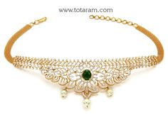 18 Karat Gold Diamond Choker Necklace with South Sea Pearls & Color Stones
  This Product has Inter Changeable Stones in the Necklace
   - 235-DN272 - in 48.750 Grams for USD $7089.99. 
Made in India by Totaram Jewelers Online this product is in Gold - 18 Karat Gold  & is an excellent gift for Adult - Women. Ships fully insured with secured guaranteed delivery for free with your order over $250 from New Jersey USA & comes with 30 days exchange policy. Luxury Temple Jewelry Choker For Gift, Gold Diamond Choker, Diamond Choker Necklace, Diamond Choker, Color Stones, South Seas, South Sea Pearls, Sea Pearls, Pearl Color