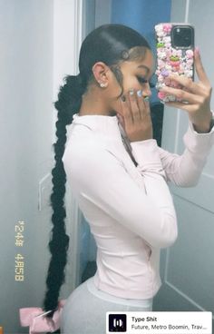 - 𝗳𝗼𝗹𝗹𝗼𝘄 𝟰 𝗺𝗼𝗿𝗲 ➚➚➚ Simple Vibes, Dyed Hair Inspiration, Braids Hairstyles Pictures, Protective Hairstyles Braids, Pretty Braided Hairstyles, Dope Hairstyles, Hair Ponytail Styles, Sleek Ponytail