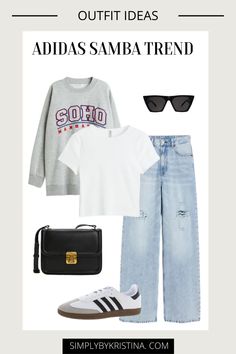 20 Chic Adidas Samba Outfit Ideas For Women - SimplyByKristina Og Sambas Adidas Women Outfit, Outfit Combinations For Women, Outfit Ideas Adidas, Adidas Women Outfit, Adidas Sneakers Outfit, Outfit Tenis