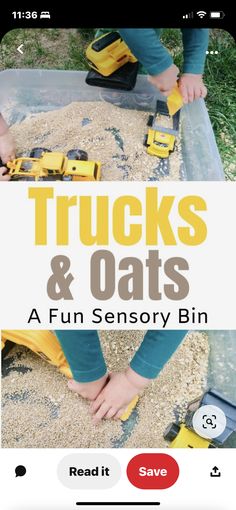 Easy Sensory Bin, Transportation Activities, Sensory Tub, Easy Toddler Activities, Toddlers And Preschoolers